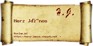 Herz János névjegykártya
